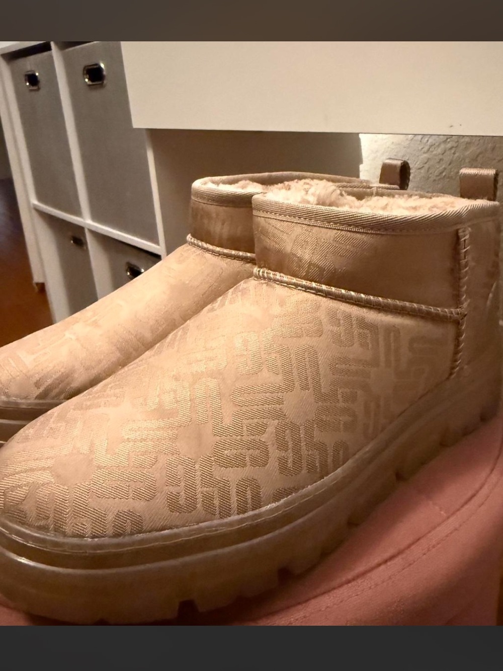 UGG Cream Plush Shearling-Lined Bootie